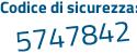 Il Codice di sicurezza è 19b3746 il tutto attaccato senza spazi