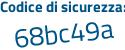 Il Codice di sicurezza è 13 segue c5d9a il tutto attaccato senza spazi