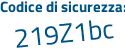 Il Codice di sicurezza è 9 segue ea872f il tutto attaccato senza spazi