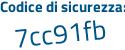 Il Codice di sicurezza è b segue 375e2c il tutto attaccato senza spazi