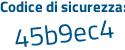 Il Codice di sicurezza è 9c6e5f7 il tutto attaccato senza spazi