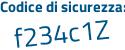 Il Codice di sicurezza è 9 segue 9efZ17 il tutto attaccato senza spazi