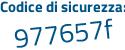 Il Codice di sicurezza è f813ffZ il tutto attaccato senza spazi