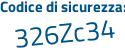 Il Codice di sicurezza è db5 segue a357 il tutto attaccato senza spazi