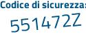 Il Codice di sicurezza è 28262 poi 35 il tutto attaccato senza spazi