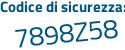 Il Codice di sicurezza è 1 segue c871a3 il tutto attaccato senza spazi
