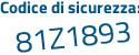 Il Codice di sicurezza è d segue 71dd65 il tutto attaccato senza spazi