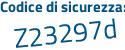 Il Codice di sicurezza è 7fdbZ continua con Zc il tutto attaccato senza spazi