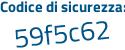 Il Codice di sicurezza è 87 segue 44f25 il tutto attaccato senza spazi