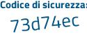 Il Codice di sicurezza è 294 continua con 24Zb il tutto attaccato senza spazi