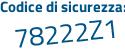 Il Codice di sicurezza è 423Z9 continua con 65 il tutto attaccato senza spazi