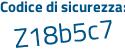 Il Codice di sicurezza è b22d segue e2d il tutto attaccato senza spazi