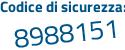 Il Codice di sicurezza è ed97 poi d25 il tutto attaccato senza spazi