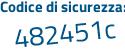 Il Codice di sicurezza è 2738c continua con 7c il tutto attaccato senza spazi