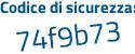 Il Codice di sicurezza è d245e poi 9b il tutto attaccato senza spazi