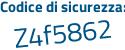 Il Codice di sicurezza è 47cfZ7f il tutto attaccato senza spazi