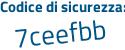 Il Codice di sicurezza è c18Z poi 58Z il tutto attaccato senza spazi