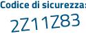 Il Codice di sicurezza è cb1ee segue 65 il tutto attaccato senza spazi