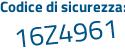 Il Codice di sicurezza è Zb poi ba2aa il tutto attaccato senza spazi