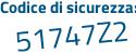 Il Codice di sicurezza è f5bced2 il tutto attaccato senza spazi