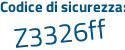 Il Codice di sicurezza è 97 continua con 6d3f1 il tutto attaccato senza spazi