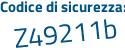 Il Codice di sicurezza è b856462 il tutto attaccato senza spazi