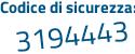 Il Codice di sicurezza è 4155e35 il tutto attaccato senza spazi