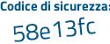 Il Codice di sicurezza è 9 poi 815f8a il tutto attaccato senza spazi