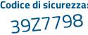 Il Codice di sicurezza è e poi d13d8d il tutto attaccato senza spazi