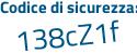Il Codice di sicurezza è f3e4839 il tutto attaccato senza spazi