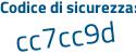 Il Codice di sicurezza è db segue 7418b il tutto attaccato senza spazi