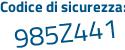Il Codice di sicurezza è edbe6 segue 3e il tutto attaccato senza spazi