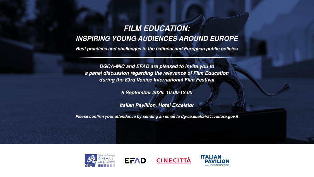 Film Education: il 6 settembre il panel EFAD alla Mostra del cinema di Venezia