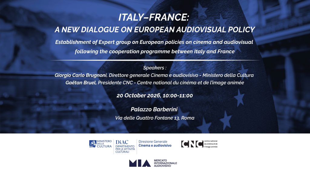 SAVE THE DATE – Italy-France: a new dialogue on European audiovisual policy